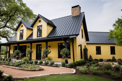 yellow house metal roof|yellow metal roof ideas.